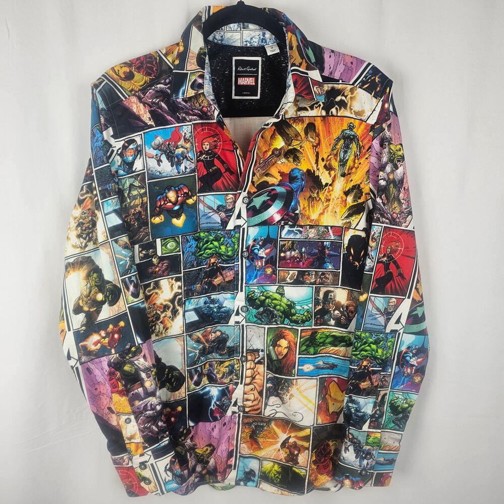 ROBERT GRAHAM x MARVEL Avengers Limited Edition "UNITE" AOP Men's M Shirt Comic